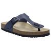 Zehentrenner JOSEF SEIBEL "Hermine 02", Damen, Gr. 42, blau (ocean blau), Leder, klassisch, Schuhe, Plateau, Sommerschuh, Schlappen mit komfortablem Fußbett