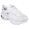 Sneaker SKECHERS "D´Lites-Fresh Start", Damen, Gr. 38, weiß (weiß, rosegoldfarben), Leder, Textil, Synthetik, sportlich, Schuhe Sneaker, Freizeitschuh, Halbschuh, Schnürschuh mit Bio-Dri-Ausstattung