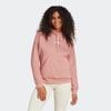Kapuzensweatshirt ADIDAS SPORTSWEAR "W LIN FL HD", Damen, Gr. M, rosa (warm clay, weiß), Obermaterial: 55% Baumwolle, 36% Polyester, 9% Viskose, sportlich, Sweatshirts