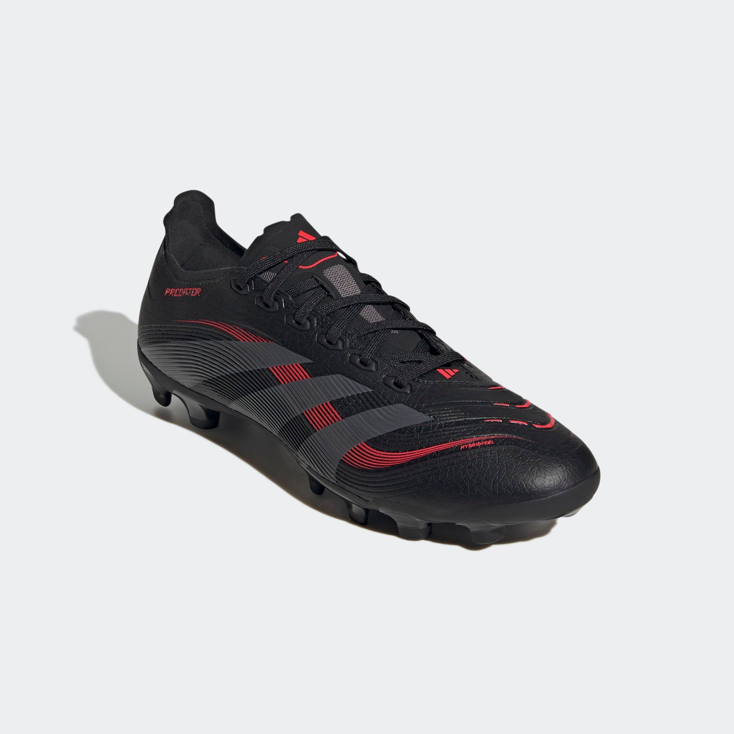 Fußballschuh ADIDAS PERFORMANCE "PREDATOR LEAGUE MG", Damen, Gr. 41, schwarz (core schwarz, grau four, lucid rot), Synthetik, Schuhe Fußballschuh