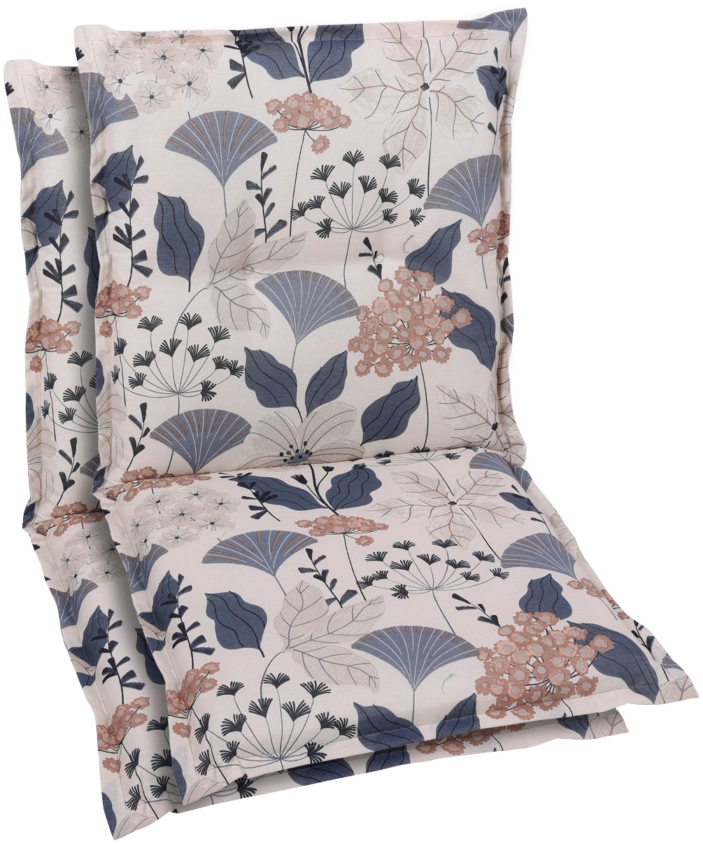 Sitzauflage GO-DE, blau, B:50cm H:6cm T:100cm, Baumwolle, Polyester, Polyurethan, Polsterauflagen, Maße ca.: 50 cm x 100 cm x 6 cm