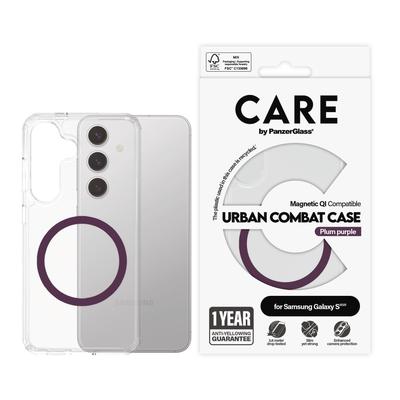 CARE BY PANZERGLASS Handyhülle "Magnetic QI Compatible Urban Combat Case für Samsung Galaxy S25", lila, B:11cm H:2,5cm T:20cm, Hüllen, Backcover, Schutzhülle, Handyschutzhülle, Case, Schutzcase, stoßfest