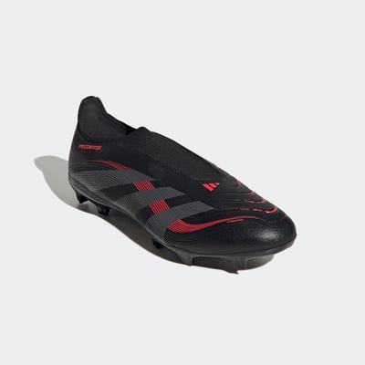 Fußballschuh ADIDAS PERFORMANCE "PREDATOR LEAGUE LACELESS FG/MG", Gr. 44,5, core schwarz, grau four, lucid rot, Synthetik, sportlich, Schuhe Image