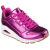 Sneaker SKECHERS "UNO-METALLIXS", Damen, Gr. 37, pink (magenta), Leder, metallic, sportlich, Schuhe Sneaker, Keilsneaker, Plateausneaker, Schnürschuh, Halbschuh im Metallic-Look