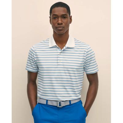 Brooks Brothers Men's Performance Series Stripe Polo Shirt | White | Size 2XL