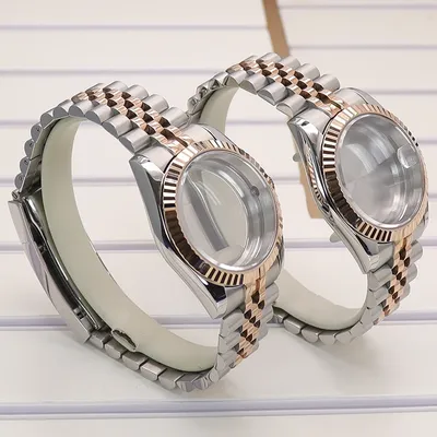 Silvery And Rose Gold 36mm 40mm Watch Case For Datejust Seiko nh35 nh36 Miyota 8215 Movement 28.5mm Dial Jubilee Steel Bracelet