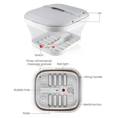 Portable Thermostatic Foot Massage Tub Foldable Plus Tropical Automatic Foot Bath Tub For Home To