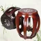 Carved Guzheng Round Bench for Living Room, Solid Wood Chair, Classical Decoration, Mortise and