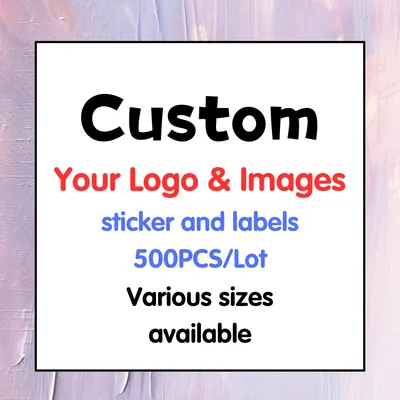 500PCS Custom Square Stickers Customized Logo Wedding Birthday Gift Box Personalize Wholesale Design