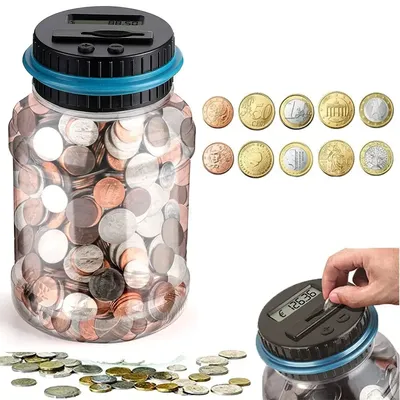 Electronic Piggy Bank Counter Coin Digital LCD Counting Coin Money Saving Box Jar Coins Storage Box