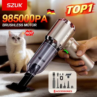 SZUK 985000Pa Car Vacuum Cleaner Portable Handheld Car Cleaner Strong Suction Cleaning Machine Mini