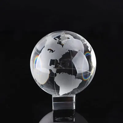 Crystalball Paperweight Glass Football Basketball Earth Galaxy Miniatures Feng Shui Crafts For Gifts