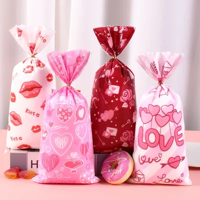 Happy Valentine‘s Day Gift Bag Love Heart Candy Bags Romantic Ornament Wedding Snack Gift Bag