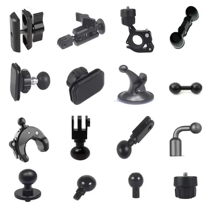17mm Ball Tripod Mount Double Socket Arm Clamp Joint Connecting Rod 1/4