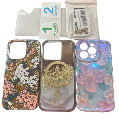Kate Spade Cell Phones & Accessories | Kate Spade And Case-Mate Floral Iphone 14 Pro Cases & Screen Protectors | Color: Gold/Pink | Size: Os