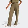 Sporthose ADIDAS SPORTSWEAR "W LIN FL CARGO", Damen, Gr. M, N-Gr, grün (olive strata, weiß), Obermaterial: 55% Baumwolle, 36% Polyester, 9% Viskose, sportlich, Hosen