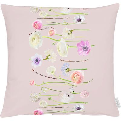 Dekokissen APELT "6403" Gr. 1, bunt (bunt, rosa, gemustert), B:46cm L:46cm, Polyester, Baumwolle, Dekokissen_Sitzkissen_Kissenhüllen, mit Ranunkeln, Kissenhülle ohne Füllung, 1 Stück Image