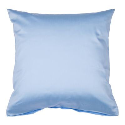 Kissenbezug JANINE "Colors Mako Satin", blau (hellblau), B:80cm L:80cm, Mako-Satin, Mako-Satin, Kissenbezüge, mit Reißverschluss, uni Kissenhülle, feinfädig, 100% Baumwolle Image
