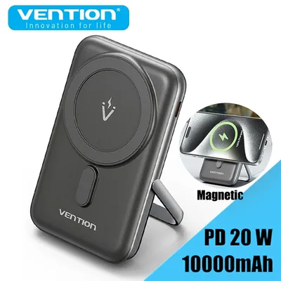 Vention Magnetic Power Bank 10000mAh PD 20W Fast Charger Strong Magnetic Portable Power Bank for iPhone 16 15 Max Xiaomi Samsung