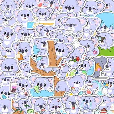 48 stücke Party-Aufkleber, Koala-Aufkleber, selbst klebende können für Party-Wandplatten, Schränke, Image