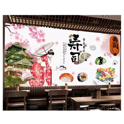 Beibehang Custom tapeten wohnkultur formaldehyd-freies personalisierte dekorative malerei tapete sushi restaurant hintergrund Image