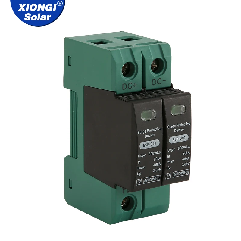 XIONGISOLAR 2P DIN-Schiene DC SPD 600V (20KA~40KA) Haus SPD Überspannungsschutz Schützendes Niederspannungs-Ableitergerät Image