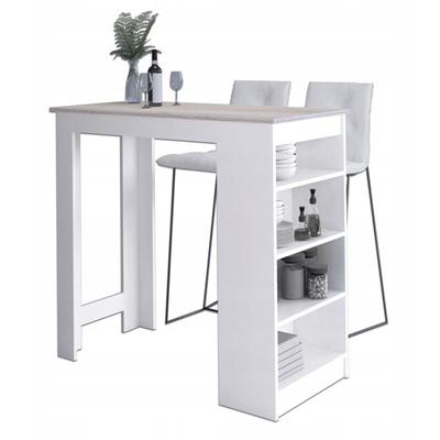 Bartisch Akord Hockertisch Weiß, Sonoma-Eiche 115 cm 4 Ebenen B115 x H103 x T50 cm Image
