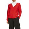 Strickpullover S.OLIVER, Damen, Gr. 46, rot, Strick, Obermaterial: 60% Baumwolle, 40% Polyacryl, unifarben, casual, gerade hüftbedeckend, V-Ausschnitt, Langarm, Pullover, mit V-Ausschnitt