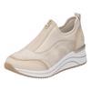 Slip-On Sneaker REMONTE, Damen, Gr. 40, beige (hellbeige), Lederimitat, Textil, sportlich, Schuhe, Freizeitschuh, Halbschuh, Slipper in veganer Verarbeitung