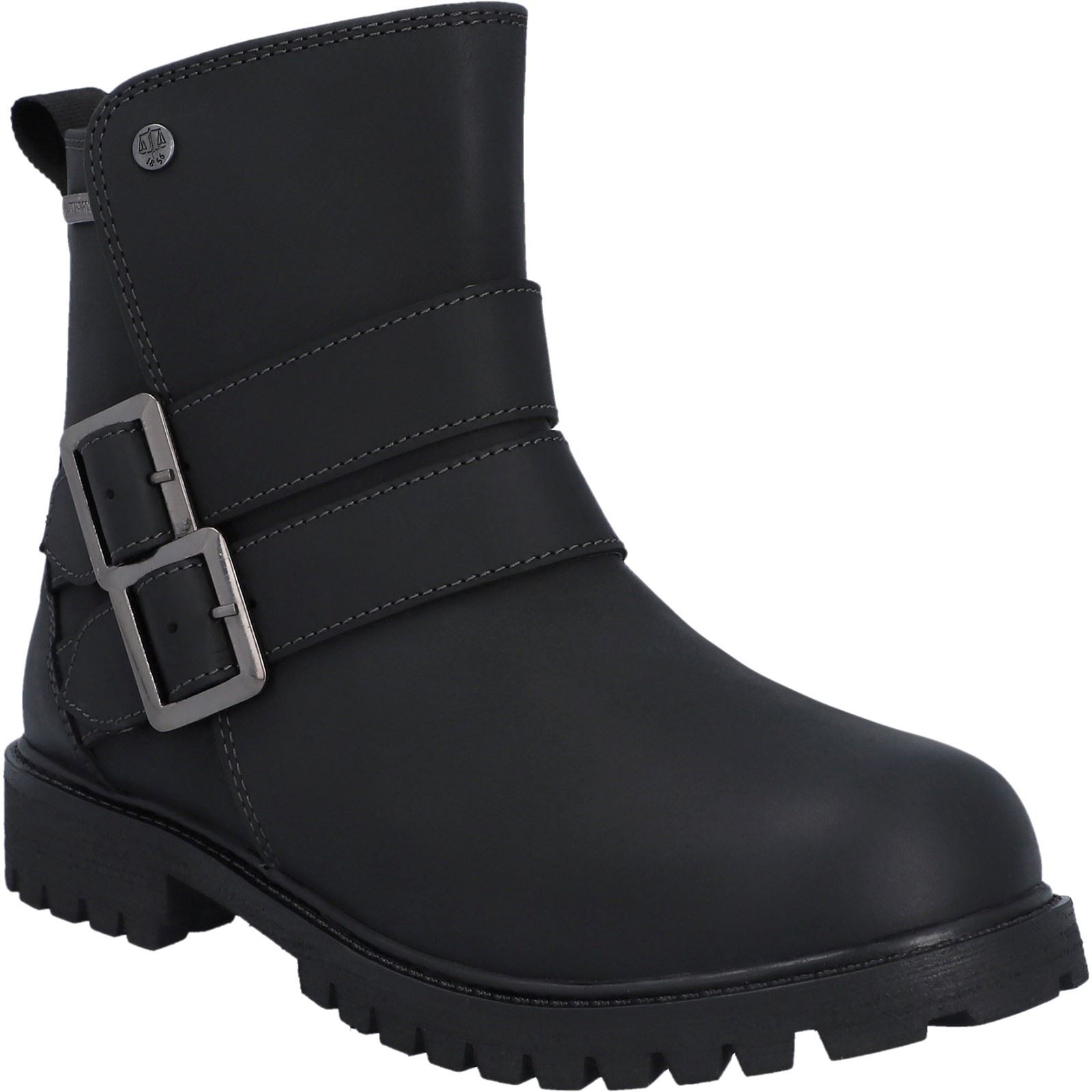 Hunter Ness Leder Damen Schwarz Stiefel