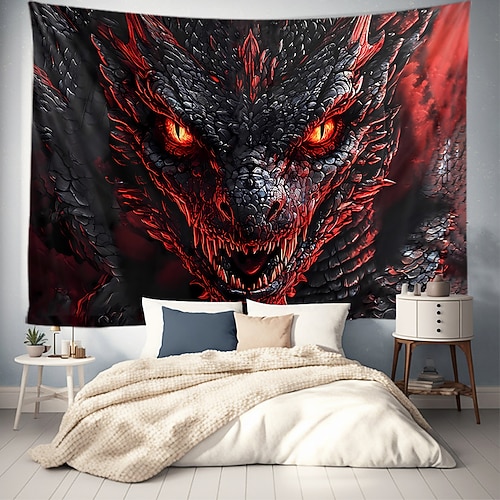 Drachen Tier Hängende Wandteppich Wandkunst Große Wandteppich Wandmalerei Dekor Fotohintergrund Decke Vorhang Zuhause Schlafzimmer Wohnzimmer Dekoration Image