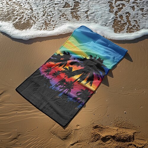 Sunshine and Beach Strandtuch Premium-Qualität ultraweich saugfähig leicht strapazierfähig schnelltrocknend lebendiges Design perfekt für Strand Pool Sonnenbaden Reisen Sommer-Accessoire bequem und stilvoll Image