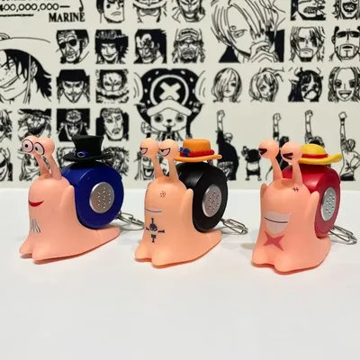 Anime One Piece Recordable Phone Bug Keychain Button Sounder Children's Toy Fashion Personalized Bag
