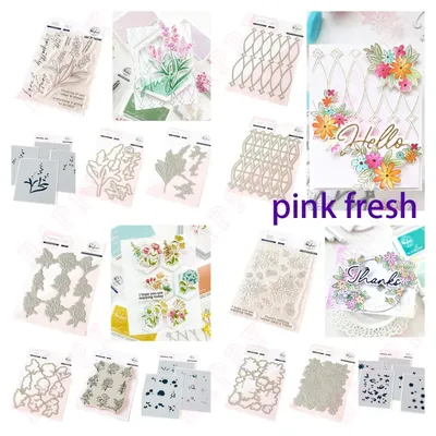 Cheerful Blossoms Metal Cutting Dies frame Hot Foil pink for Stencils DIY Scrapbook fresh Stamp