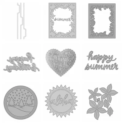 With Love Heart Cutting Dies Stitched Poinsettias Metal Die Cuts Knife Mold For DIY Scrapbooking