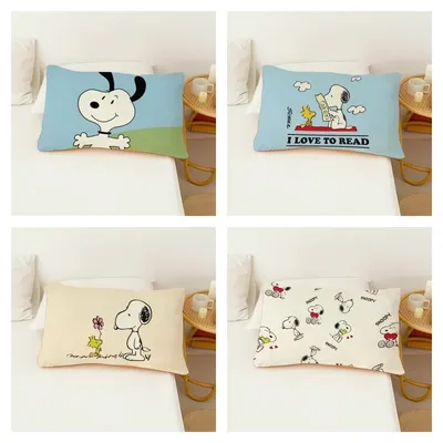 Snoopy Woodstock Charlie Brown Animation Cartoon Single Sided Pillowcase Creative Kawaii Student Children's Bedding Wholesale