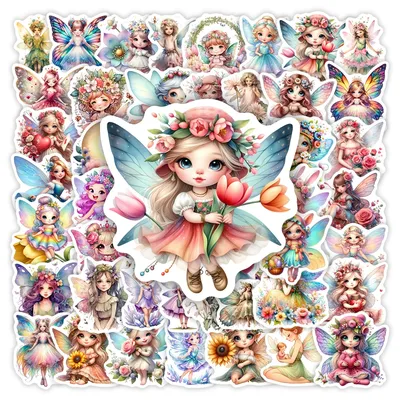 Fantasy Elf Fairies Angels Stickers Kids DIY Gift Toy Decorative Decal for Scrapbook Journal Laptop