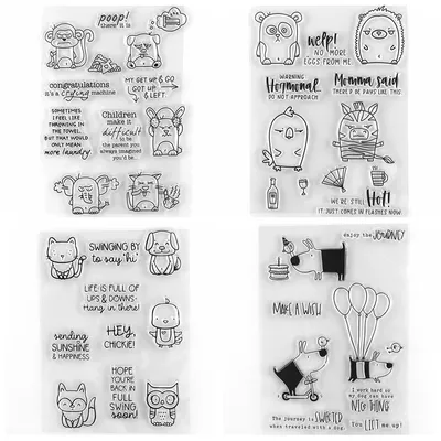 Hot Flash Grumplings Clear Stamp and Cutting Dies Gus & Cretie Silicone Stamps For DIY Scrapbooking