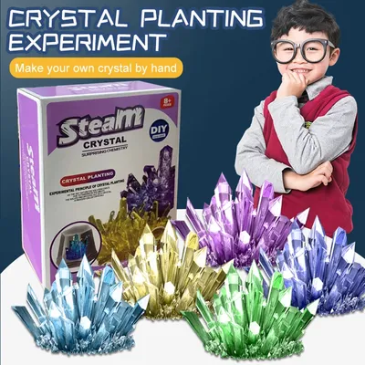 Crystal planting experiments, Science and education toys, DIY growable crystals, Color Random,