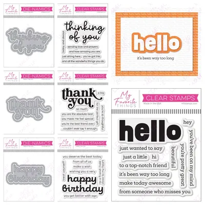 Thank You Thinking Of You Kit New Metal Cutting Dies Stamps Scrapbook Diary Decoration Embossing Cut