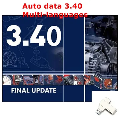 2024 Hot Sale Auto Data 3.40 Auto Repair Software Multi-languages Send by CD Guide Version Remote