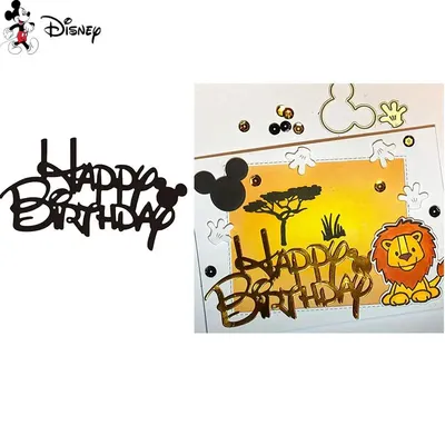 Happy Bithday Cutting Dies Disney Mickey Diecut For DIY Scrapbook Paper Card Making Decorative Craft