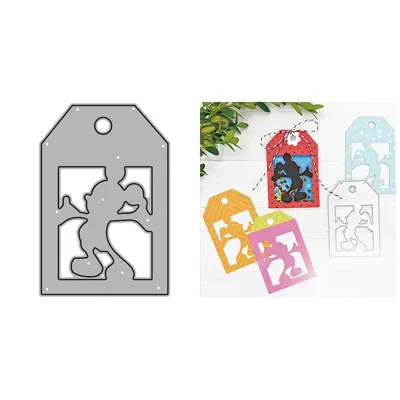 Silhouette Mouse Tag Metal Cutting Dies Disney Diecut For DIY Scrapbook Paper Card Decorative Craft