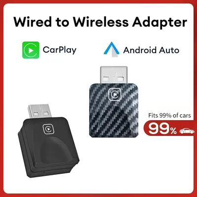 2in1 Android Auto Wireless Carplay Adapter Smart Ai Box USB Dongle Carplay For Volvo Benz Audi