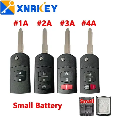 XNRKEY 2/3/4 Button Filp Key Case Flip Remote Key Shell for MAZDA 3 5 6 RX-8 MX-5 Miata CX-5 CX-7