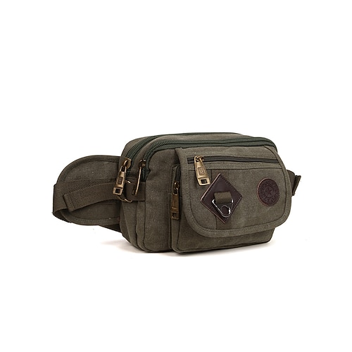 borsa a tracolla in tela resistente da uomo con più tasche – borsa a tracolla casual da esterno per viaggi, escursioni e uso quotidiano nero verde militare marrone