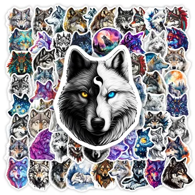 Aesthetic Wolf Art Stickers DIY Gift Toys Waterproof Decal for Scrapbook Diary Junk Journals Laptop