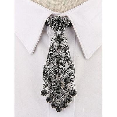 cravatta corta da uomo in metallo dorato – accessorio formale impreziosito da strass per matrimoni, ospiti ed eventi speciali