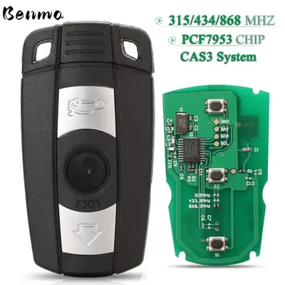 Benma- For BMW 1 3 5 7 Series X5 X6 X1 CAS3 System car remote key PCF7953 433/315/868Mhz