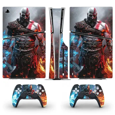 Game God of War PS5 Slim Disc Skin Sticker Decal Cover for Console Controller PS5 Slim Disk Skin